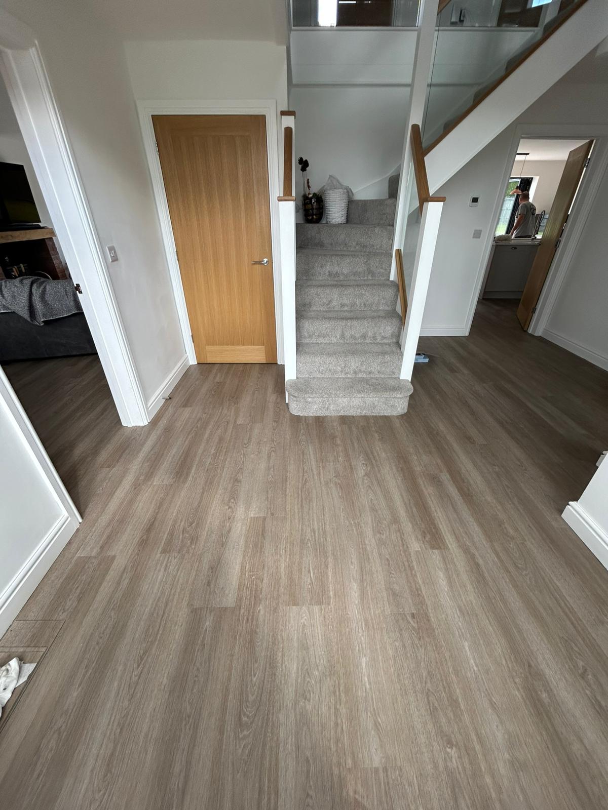 Luxury vinyl tile flooring installation by Compass Flooring Norfolk project 1