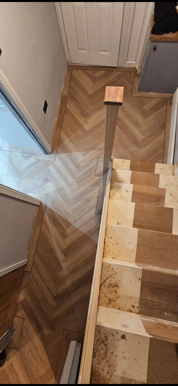 Luxury vinyl tile flooring installation by Compass Flooring Norfolk project 9